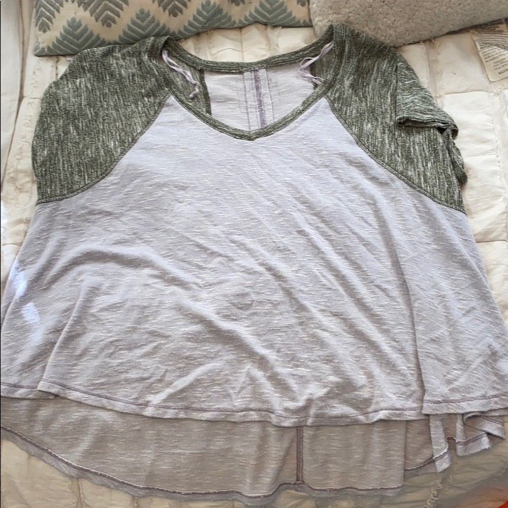 free people baseball style tee